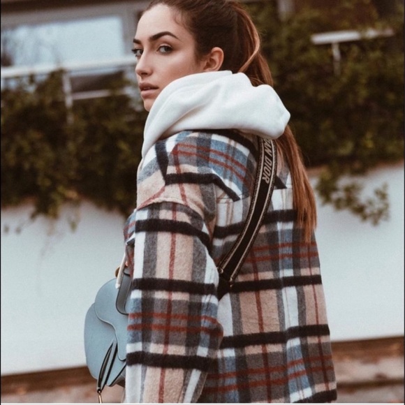 Zara wool blend check overshirt - Picture 5 of 12